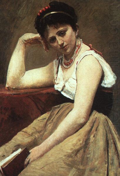 Interrupted Reading,  Jean Baptiste Camille  Corot